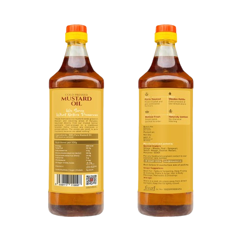 Bharat Basket Cold-Pressed Mustard Oil Combo – Pack of 2 (2 x 1L)